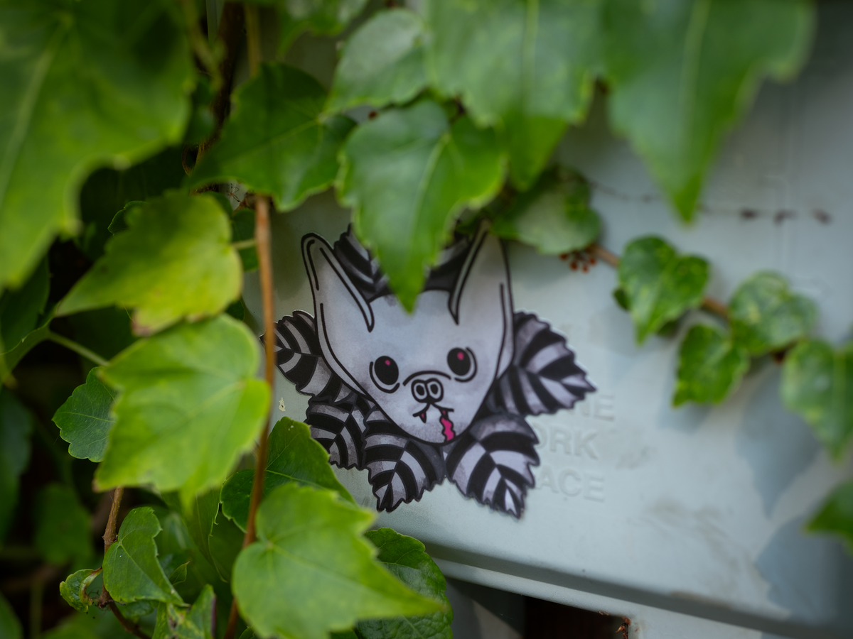 Dark Bat Flower Sticker