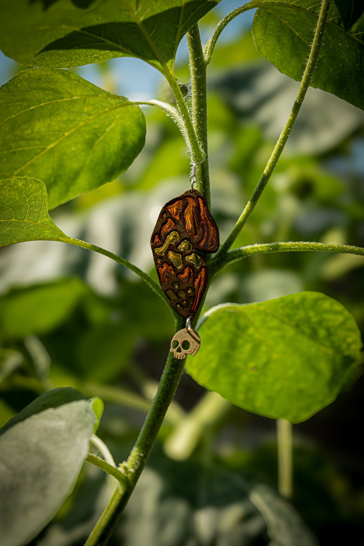 Monarch Skull Earring