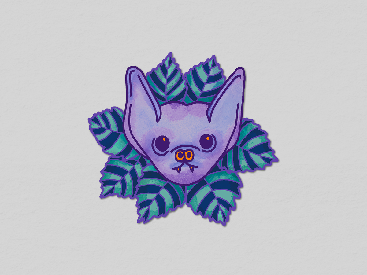 Bat Flower Sticker